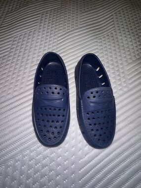 Men's Navy Perforated Slip-On Casual Loafers